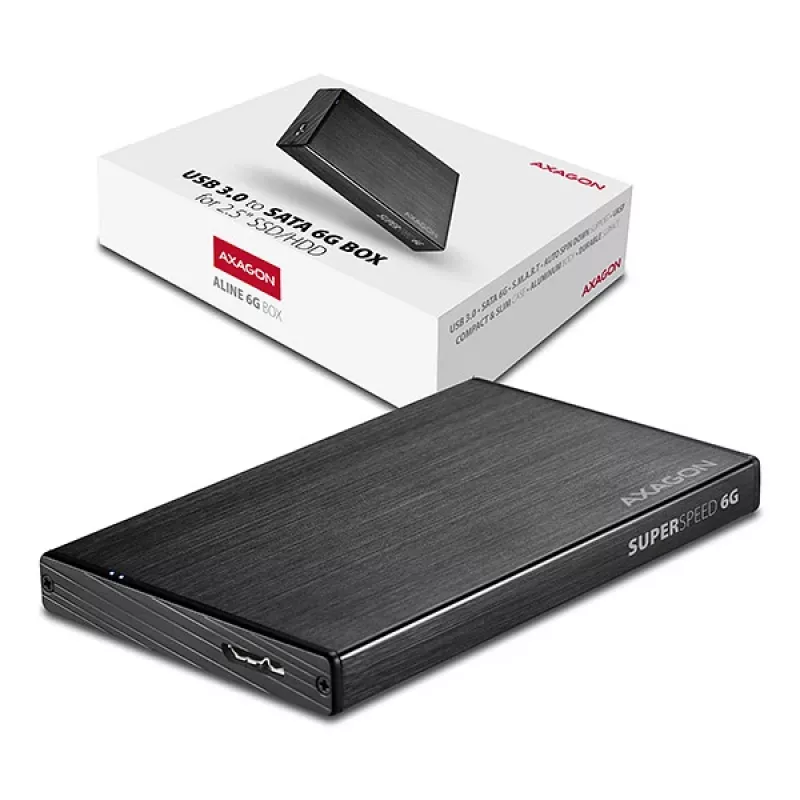 Axagon EE25-XA6 kompaktné hliníkové USB 3.2 Gen 1 - SATA 6G externé puzdro pre 2,5 palcové SSD/HDD