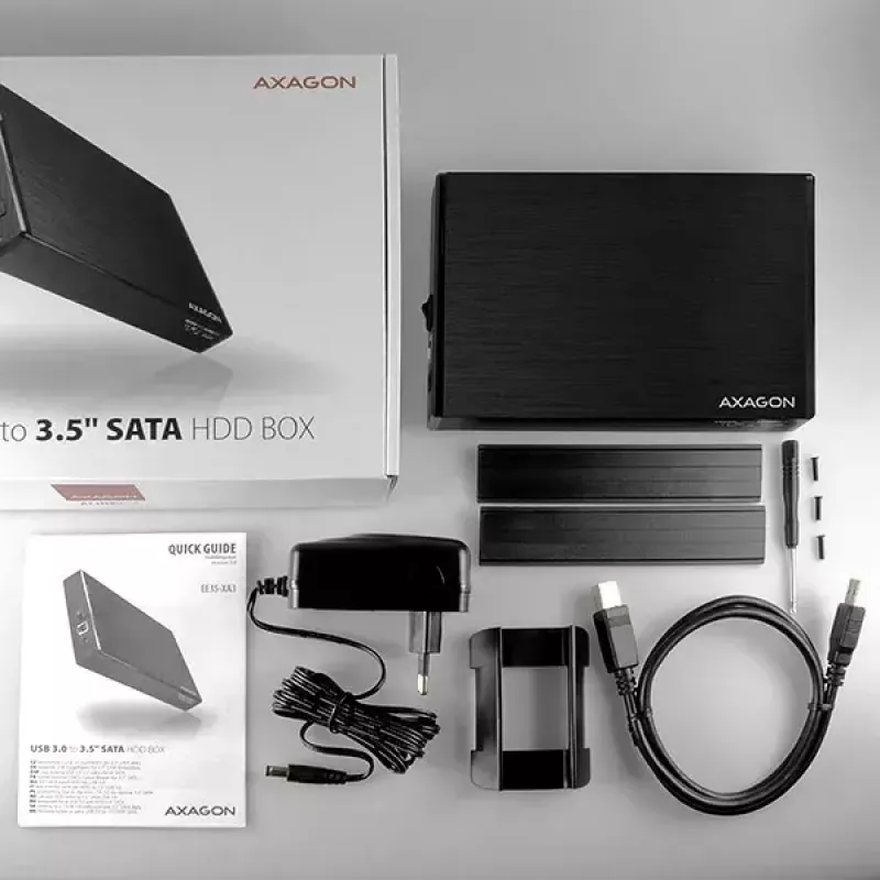 Axagon EE35-XA3 kompaktné hliníkové USB 3.2 Gen 1 externé puzdro SATA pre 3,5-palcové pevné disky