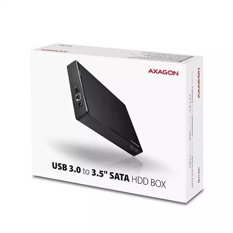 Axagon EE35-XA3 kompaktné hliníkové USB 3.2 Gen 1 externé puzdro SATA pre 3,5-palcové pevné disky