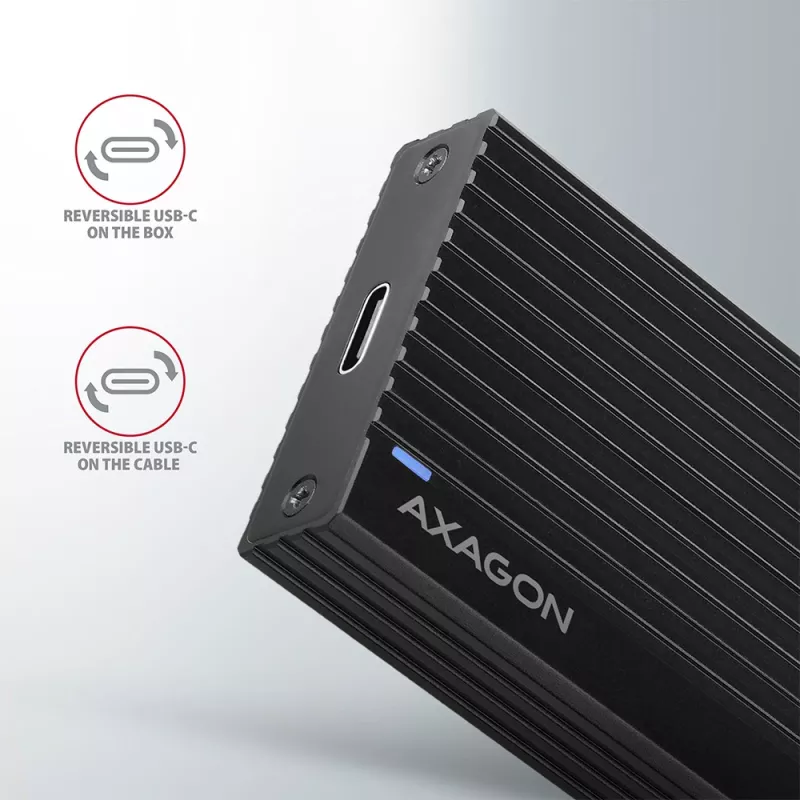 Axagon EEM2-GTR externé USB-C 3.2 Gen 2 kovové puzdro pre M.2 NVMe SSD