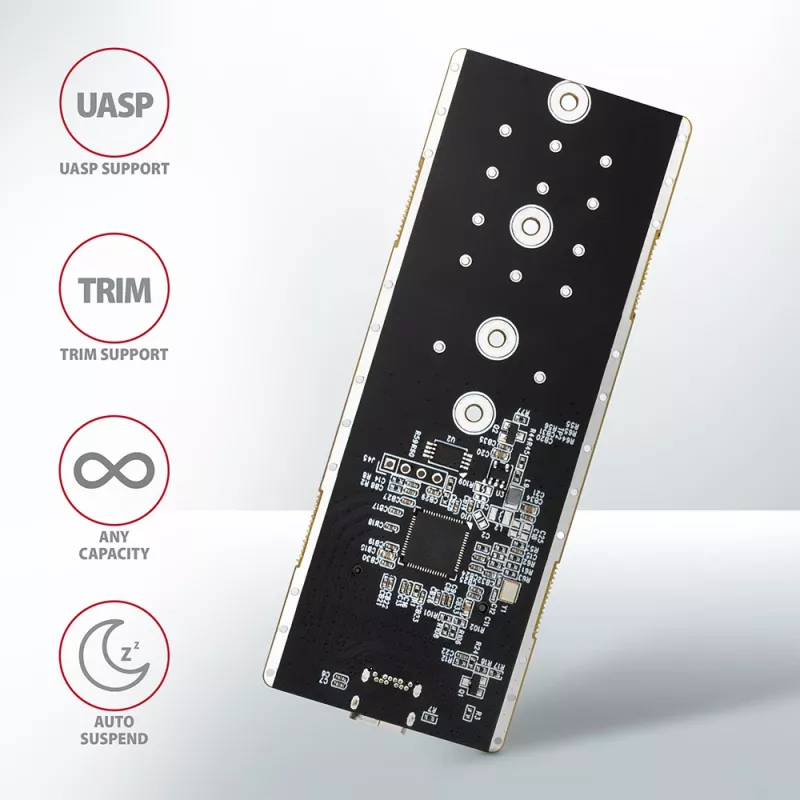 Axagon EEM2-GTR externé USB-C 3.2 Gen 2 kovové puzdro pre M.2 NVMe SSD