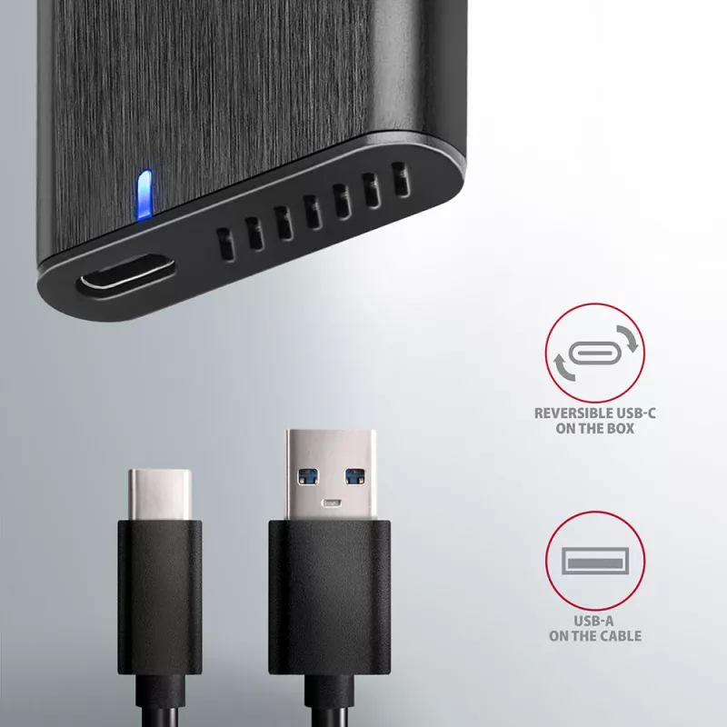 SSD puzdro Axagon EEM2-SBC USB-C 3.2 Gen 2 čierna M.2