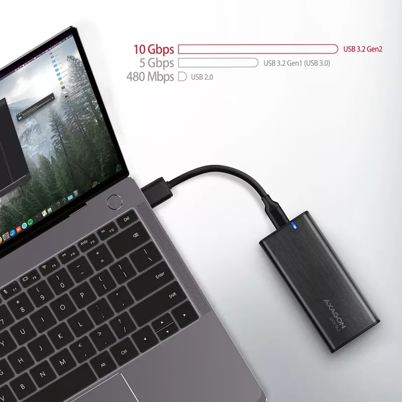 SSD puzdro Axagon EEM2-SBC USB-C 3.2 Gen 2 čierna M.2