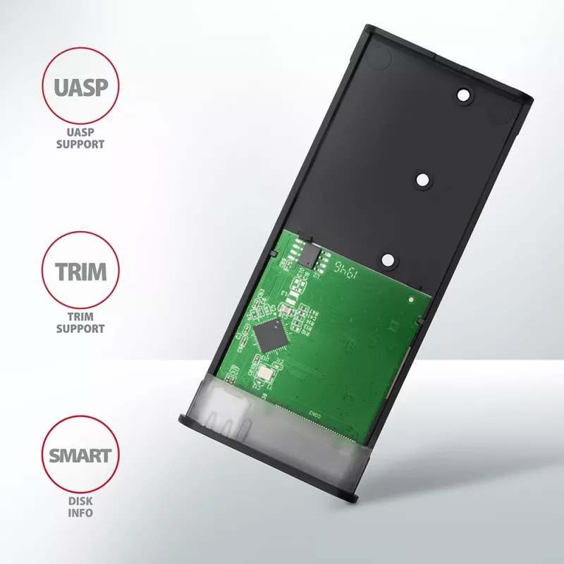 SSD puzdro Axagon EEM2-SBC USB-C 3.2 Gen 2 čierna M.2