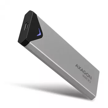 Axagon EEM2-UG2 externé USB-C 10Gbps kovové puzdro pre M.2 NVMe SSD disky. Strieborná