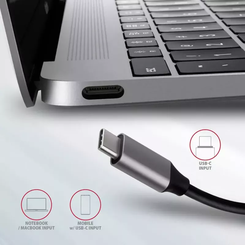 Axagon HMC-6M2 USB 3.2 Gen 1 hub, 2x USB-A, HDMI, RJ-45, SATA M.2, PD 100W, USB-C kábel