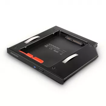 Axagon RSS-CD09 2,5 palcový SSD/HDD rám pre DVD slot 9,5 mm LED ALU rozširujúce karty/adaptér interný SATA