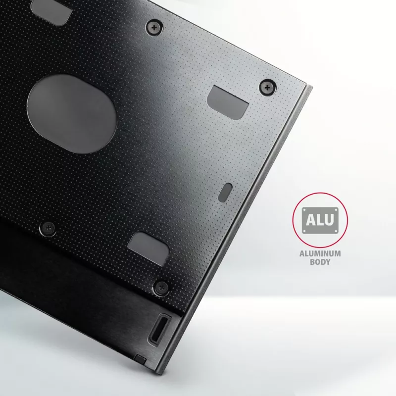 Axagon RSS-CD09 2,5 palcový SSD/HDD rám pre DVD slot 9,5 mm LED ALU rozširujúce karty/adaptér interný SATA