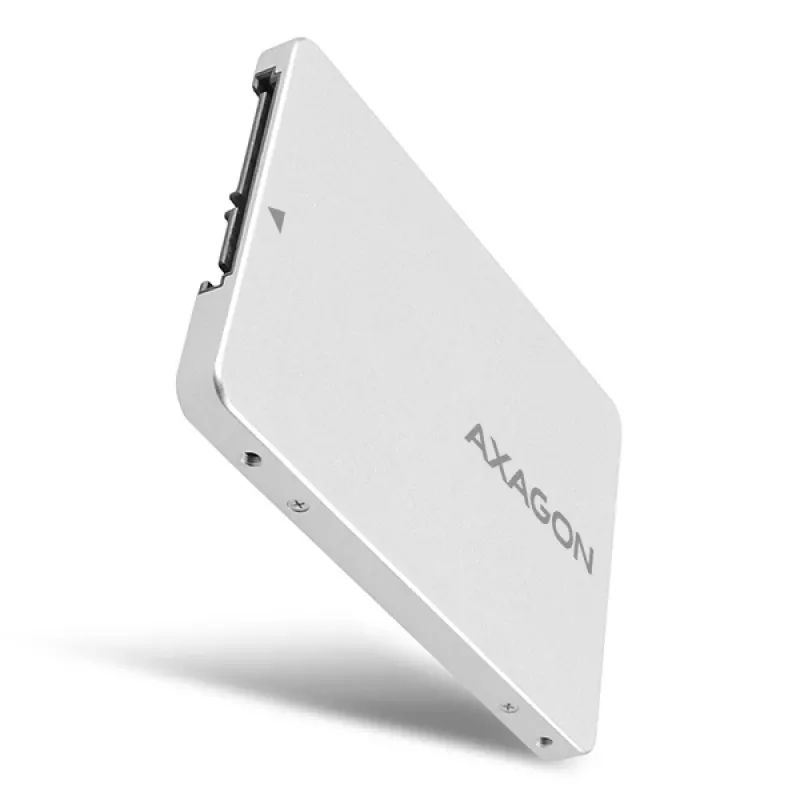 Axagon RSS-M2SD SATA - M.2 SATA SSD, interný 2,5-palcový ALU box, strieborný
