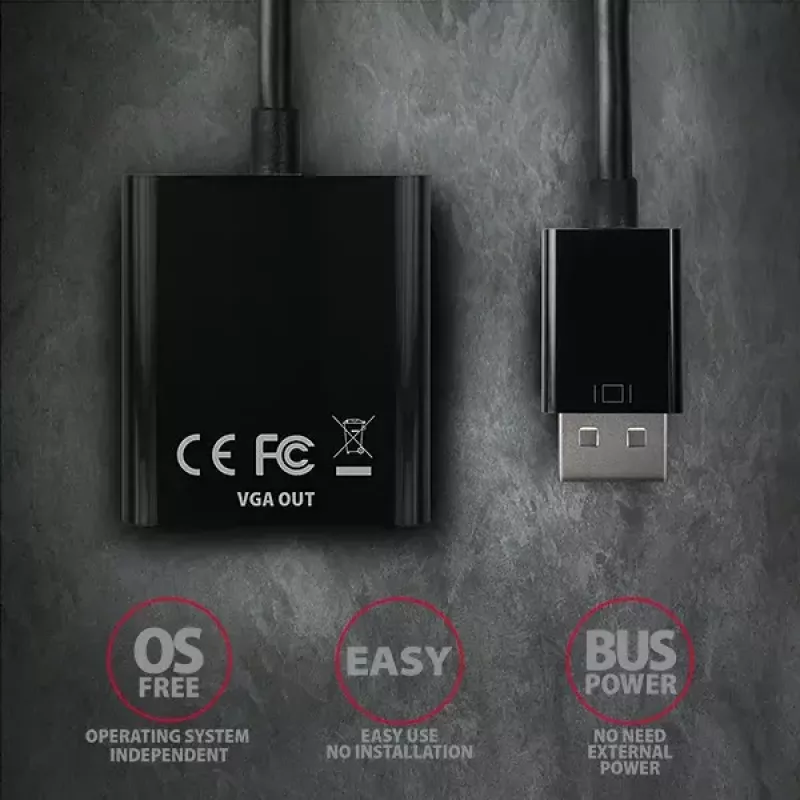 Videokáblový adaptér Axagon RVD-VGN DisplayPort na VGA 0,16 m