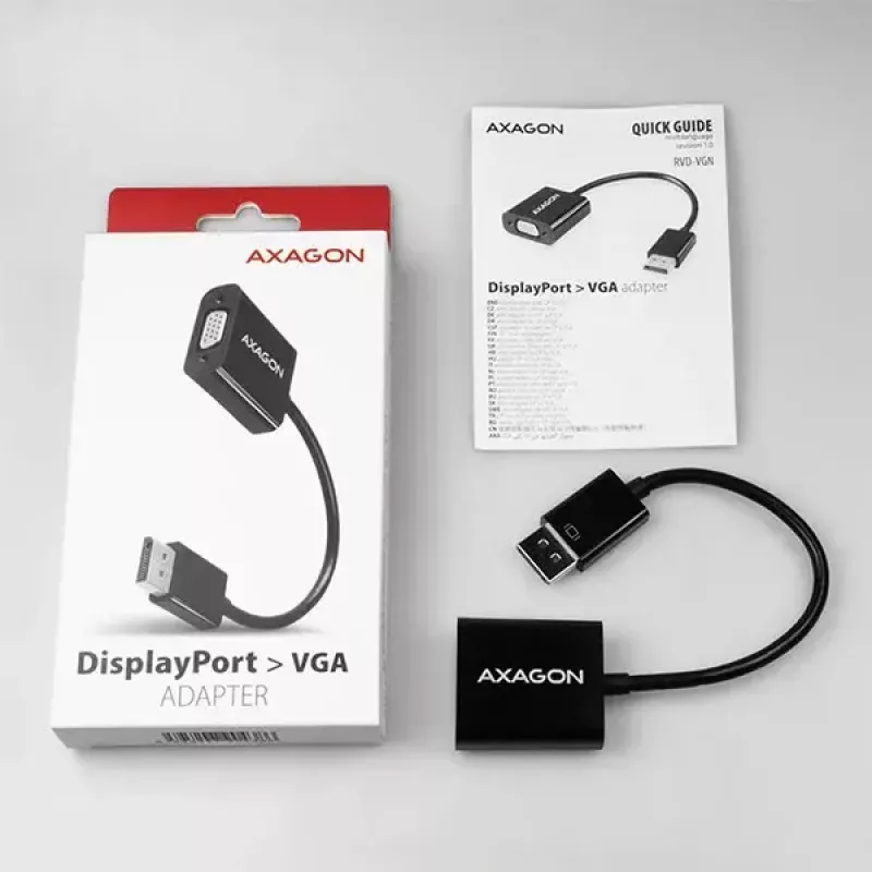 Videokáblový adaptér Axagon RVD-VGN DisplayPort na VGA 0,16 m