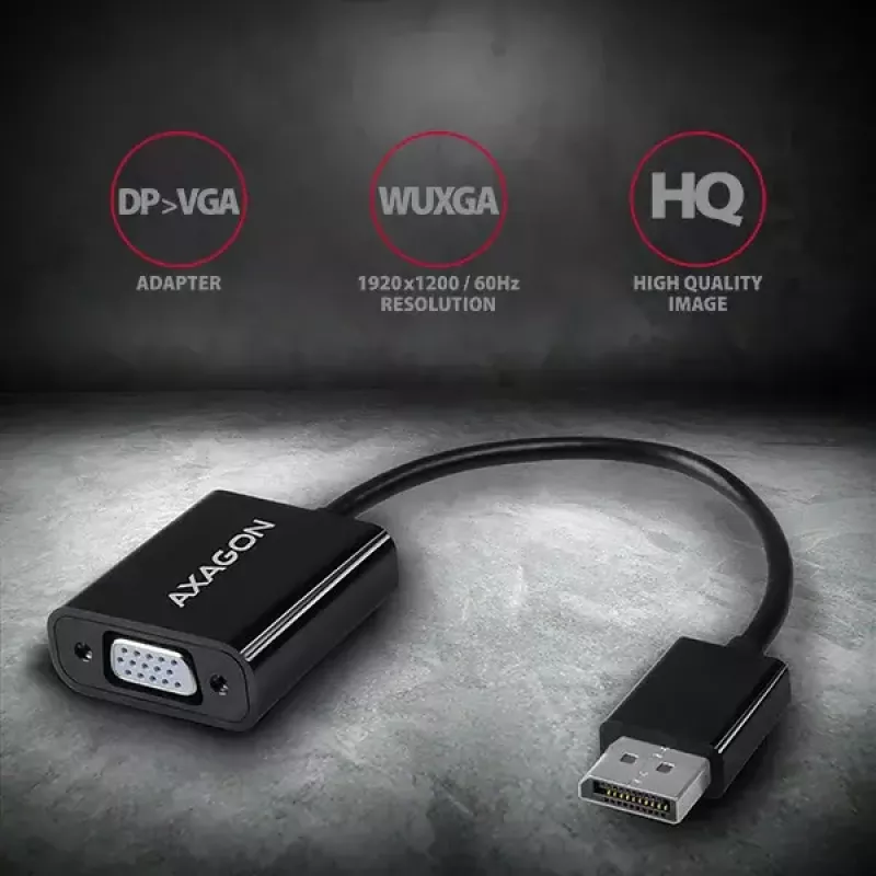 Videokáblový adaptér Axagon RVD-VGN DisplayPort na VGA 0,16 m