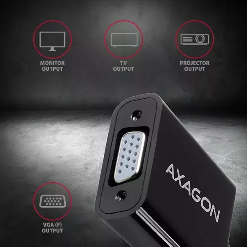 Videokáblový adaptér Axagon RVD-VGN DisplayPort na VGA 0,16 m