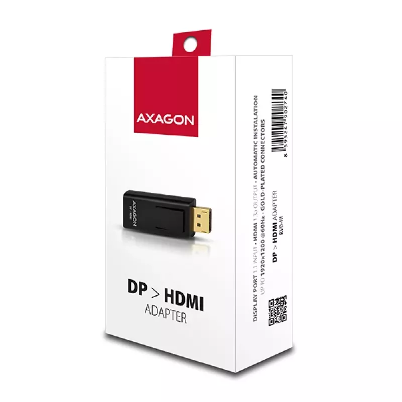 Káblový prepínač Axagon RVD-HI DisplayPort na HDMI čierny