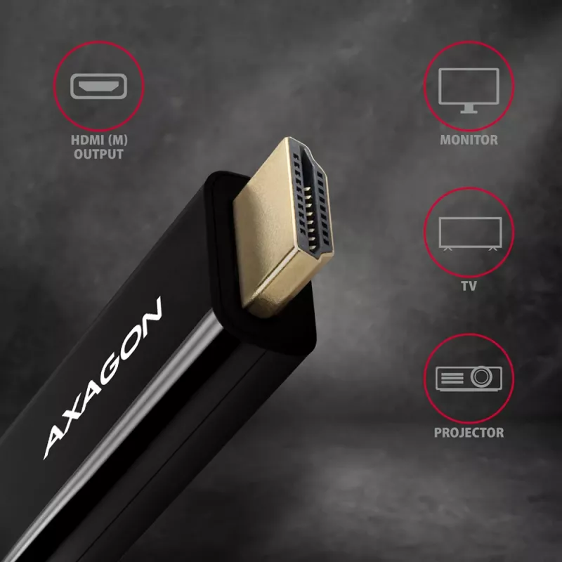 Axagon RVD-HI14C2 DisplayPort -> HDMI 1.4 kábel 1,8m, 4K/30Hz