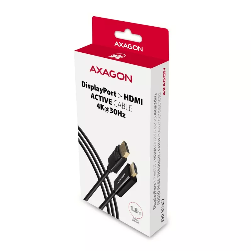 Axagon RVD-HI14C2 DisplayPort -> HDMI 1.4 kábel 1,8m, 4K/30Hz