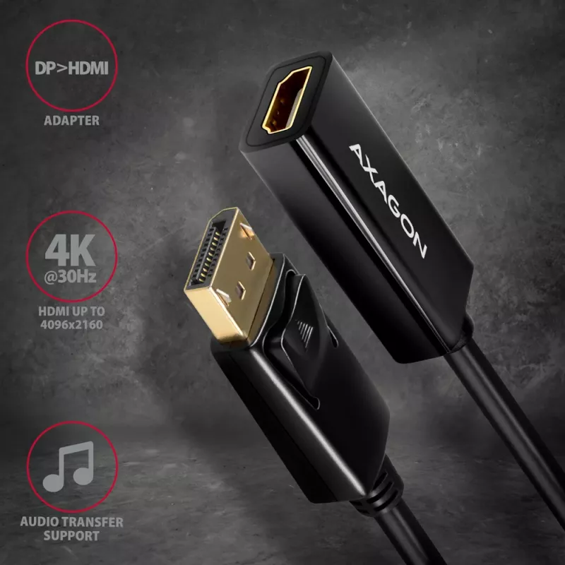 Axagon RVD-HI14N DisplayPort -> HDMI 1.4 adaptér 4K/30Hz