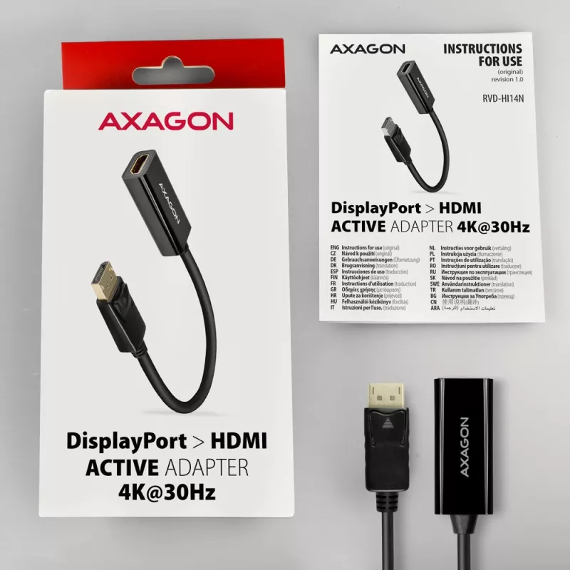 Axagon RVD-HI14N DisplayPort -> HDMI 1.4 adaptér 4K/30Hz