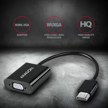 Axagon RVH-VGAN HDMI -> VGA adaptér FullHD, 1920x1200, audio výstup, napájanie