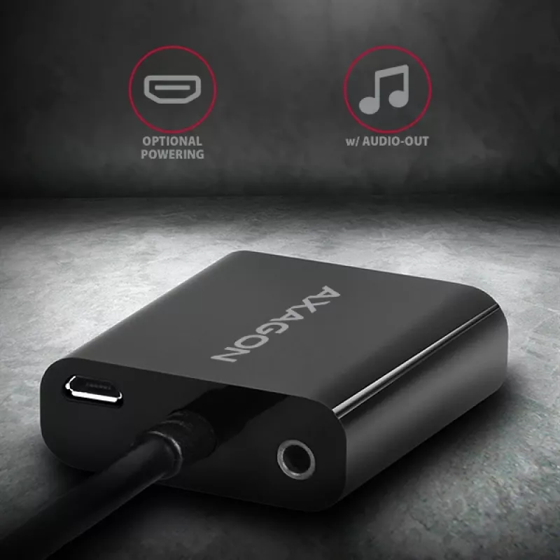 Axagon RVH-VGAN HDMI -> VGA adaptér FullHD, 1920x1200, audio výstup, napájanie