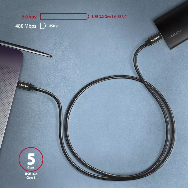 Axagon BUCM3-CM10AB SPEED USB-C <> USB-C 3.2 Gen 1 kábel 1 m