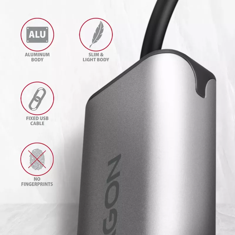 AXAGON ADE-25R adaptér USB-A 3.2 Gen 1 na 2,5 Gigabit Ethernet, sivý