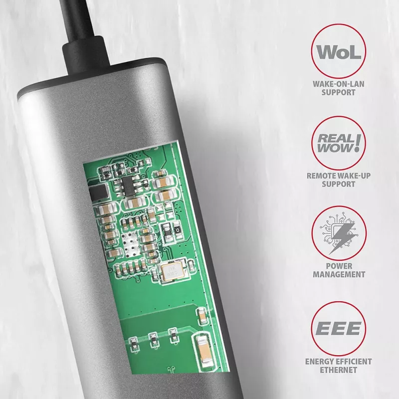 AXAGON ADE-25R adaptér USB-A 3.2 Gen 1 na 2,5 Gigabit Ethernet, sivý
