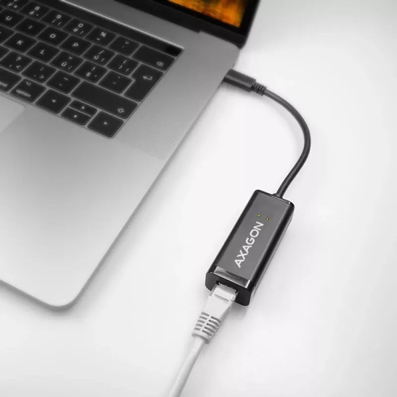 Axagon ADE-SRC USB-C Gigabit Ethernet adaptér, káblový, USB Type-C, Ethernet, 1000 Mbit/s, čierny