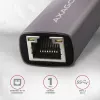 AXAGON USB 3.2 Gen 1 Type-A na Gigabit Ethernet adaptér ADE-TR — 10/100/1000 Mbps, kovová titánová sivá, 5000 Mbit/s