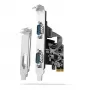 Axagon PCEA-S2N PCIe - 2x sériový konektor 250 kbps adaptér so SP & LP