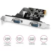 Axagon PCEA-S2N PCIe - 2x sériový konektor 250 kbps adaptér so SP & LP