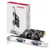 Axagon PCEA-S2N PCIe - 2x sériový konektor 250 kbps adaptér so SP & LP