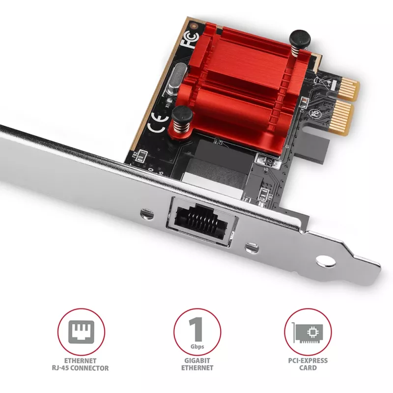 AXAGON PCEE-GIX sieťová karta PCIe Gigabit Ethernet, Intel I210-AT