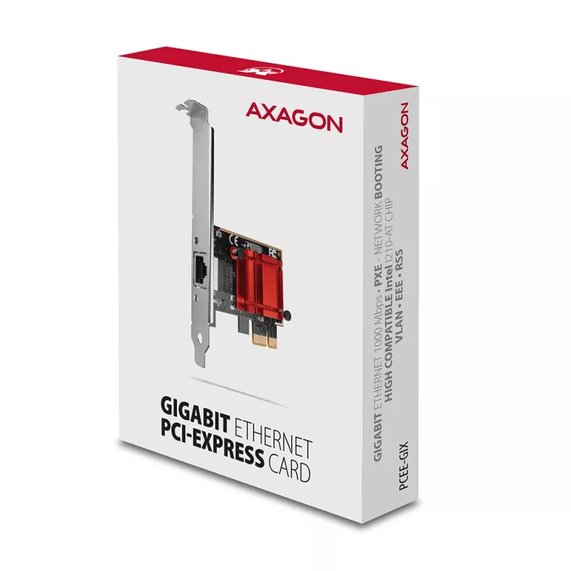 AXAGON PCEE-GIX sieťová karta PCIe Gigabit Ethernet, Intel I210-AT