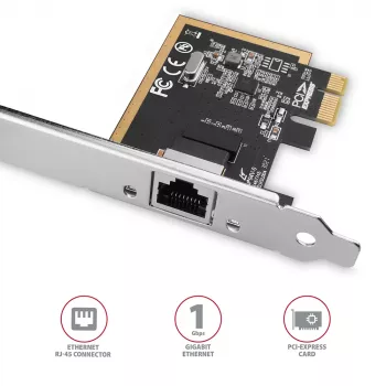 Axagon PCEE-GRF PCIe - Gigabit Ethernet adaptér Realtek 8111F vrátane SP & LP