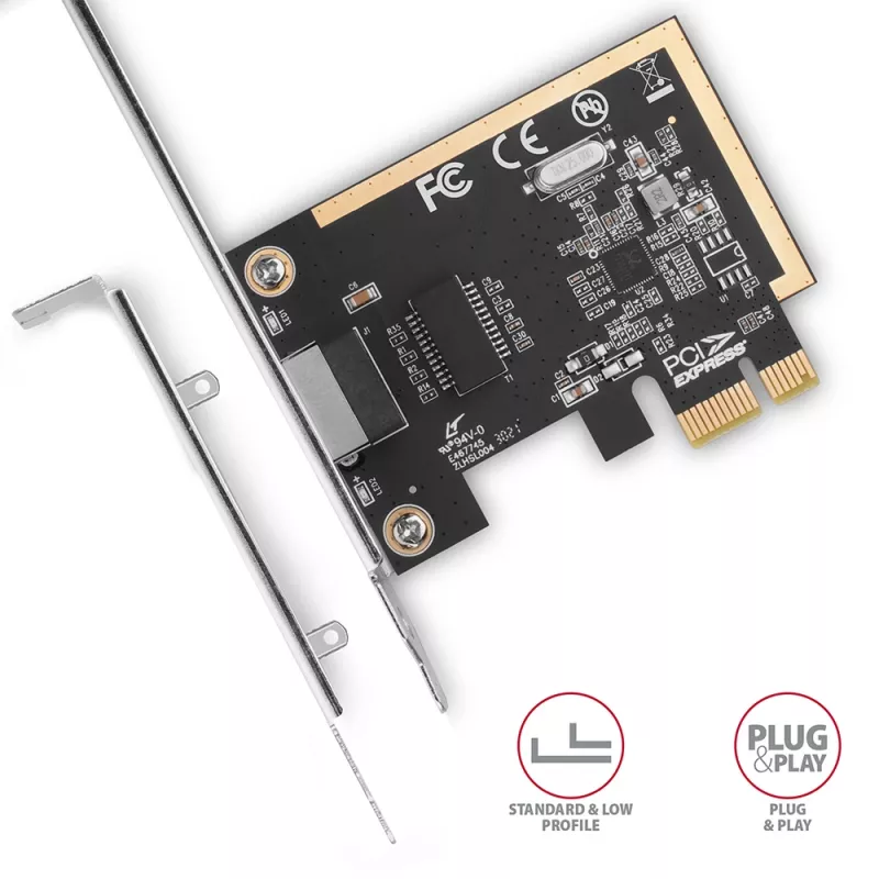 Axagon PCEE-GRF PCIe - Gigabit Ethernet adaptér Realtek 8111F vrátane SP & LP
