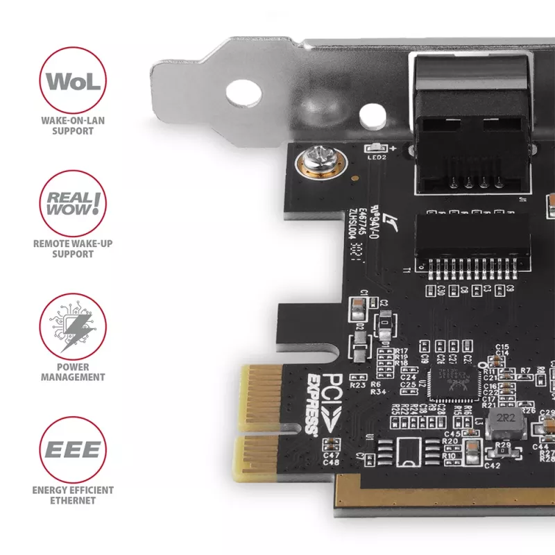 Axagon PCEE-GRF PCIe - Gigabit Ethernet adaptér Realtek 8111F vrátane SP & LP