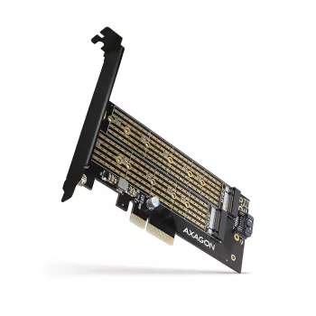 Axagon PCEM2-D PCIe x4 - M.2 NVMe M-Key + SATA B-Key slot adaptér so SP & LP