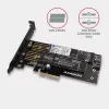Axagon PCEM2-D PCIe x4 - M.2 NVMe M-Key + SATA B-Key slot adaptér so SP & LP