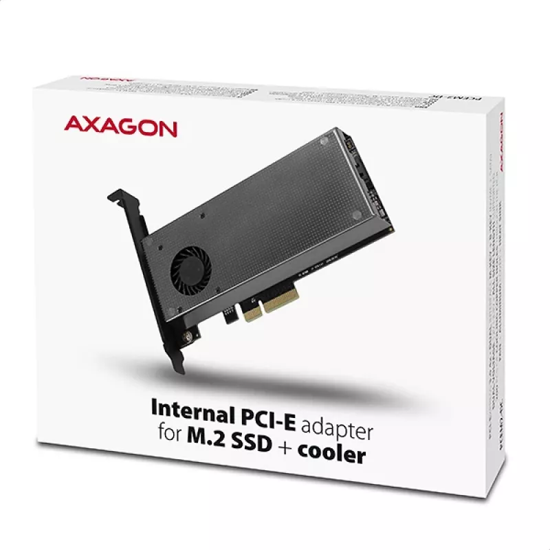Axagon PCEM2-DC PCIe x4 - M.2 NVMe M-Key + SATA B-Key slot adaptér s chladičom, SP & LP