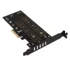 Axagon PCEM2-DC PCIe x4 - M.2 NVMe M-Key + SATA B-Key slot adaptér s chladičom, SP & LP