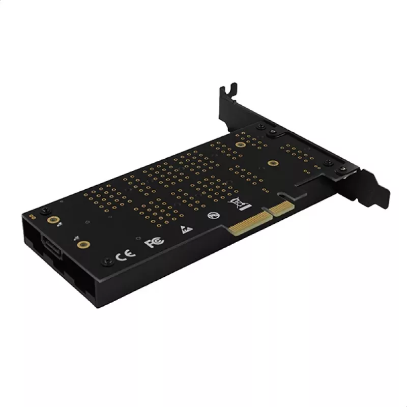 Axagon PCEM2-DC PCIe x4 - M.2 NVMe M-Key + SATA B-Key slot adaptér s chladičom, SP & LP