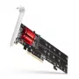 Axagon PCEM2-ND PCIe x8 - duálny M.2 NVMe M-Key slot adaptér, RAID, Dataswitch, so SP & LP
