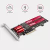 Axagon PCEM2-ND PCIe x8 - duálny M.2 NVMe M-Key slot adaptér, RAID, Dataswitch, so SP & LP