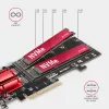 Axagon PCEM2-ND PCIe x8 - duálny M.2 NVMe M-Key slot adaptér, RAID, Dataswitch, so SP & LP