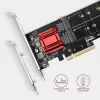 Axagon PCEM2-ND PCIe x8 - duálny M.2 NVMe M-Key slot adaptér, RAID, Dataswitch, so SP & LP