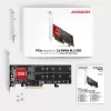 Axagon PCEM2-ND PCIe x8 - duálny M.2 NVMe M-Key slot adaptér, RAID, Dataswitch, so SP & LP