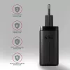 Axagon ACU-DPQ65 GaN nástenná nabíjačka 65W, 3 konektory (USB-A + Dual-USB-C), PD3.0/QC4+/PPS/Apple