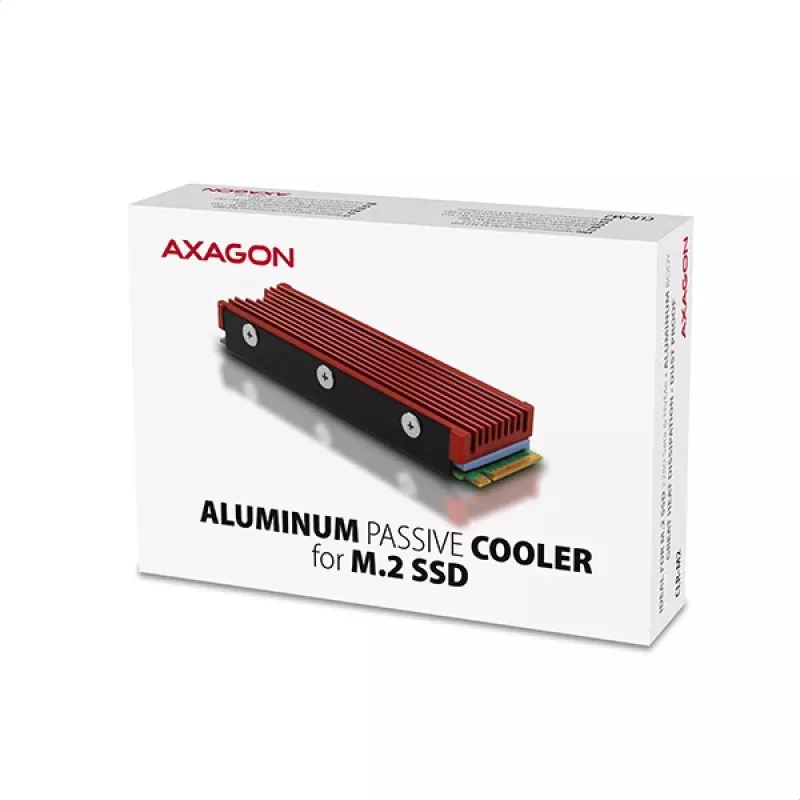 Axagon CRL-M2 pasívny hliníkový chladič pre všetky M.2 SSD, veľkosť 2280, výška 12 mm.