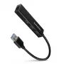 Axagon HMA-GL3A multiport hub USB 3.0 typ A Gbit-LAN 3x USB-A microSD káblový USB 3.2 Gen 1 (3.1 Gen 1) Type-A čierny